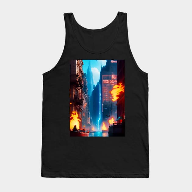 The Destroy Futuristic City. Tank Top by SALOX